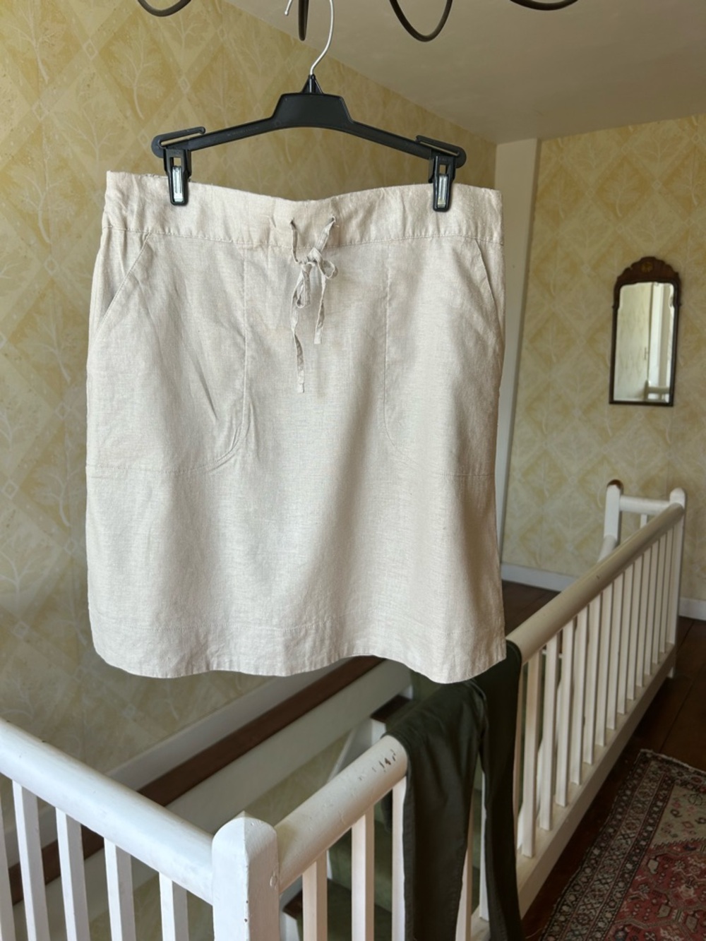 Sherpa Natural Beige Drawstring Skirt
